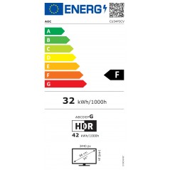 Tietokone - AOC Pro-line CU34P3CV 34" Välvd ultrabred skärm med USB-C PD 65W KVM-Switch/ethernet och högtalare (fyndvara)