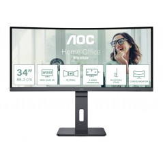AOC Pro-line CU34P3CV 34" Välvd ultrabred skärm med USB-C PD 65W KVM-Switch/ethernet och högtalare (fyndvara)