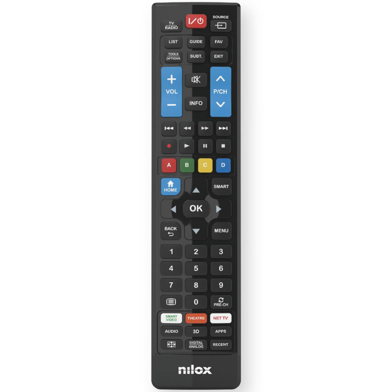 TV-supplies - Nilox universalfjärrkontroll 5-i-1 till Panasonic, Philips, LG, Sony, Samsung TV