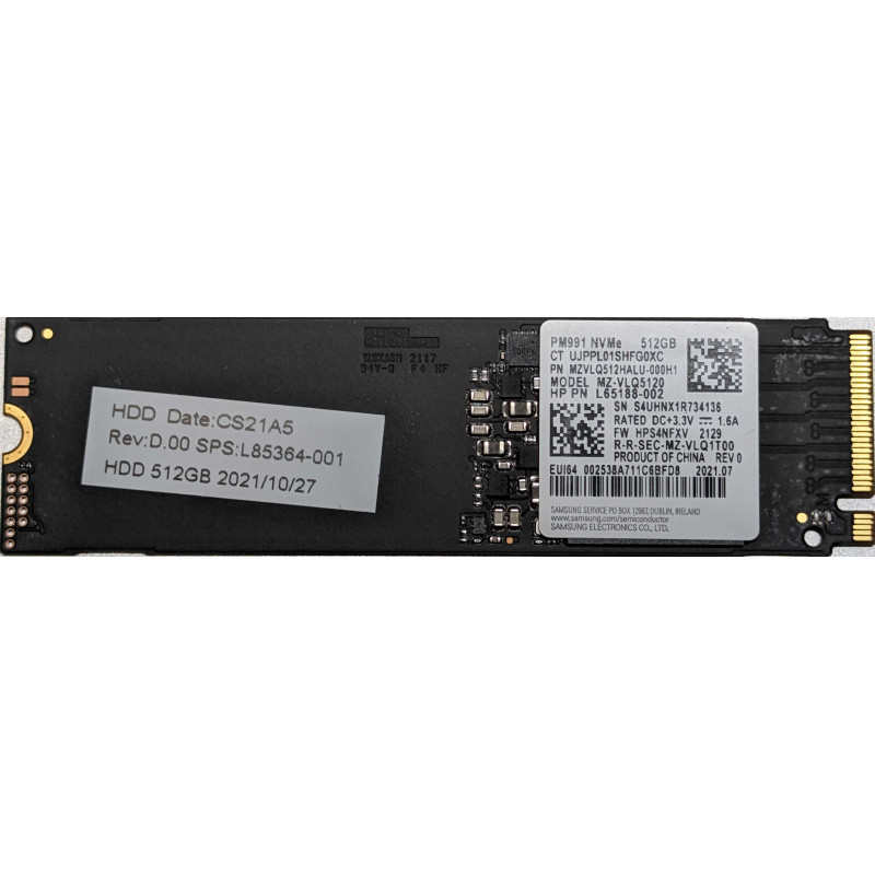 Used hard drives - Samsung PM991 512 GB PCIe Gen 3 x4 M.2 2280 NVMe SSD-hårddisk (beg)