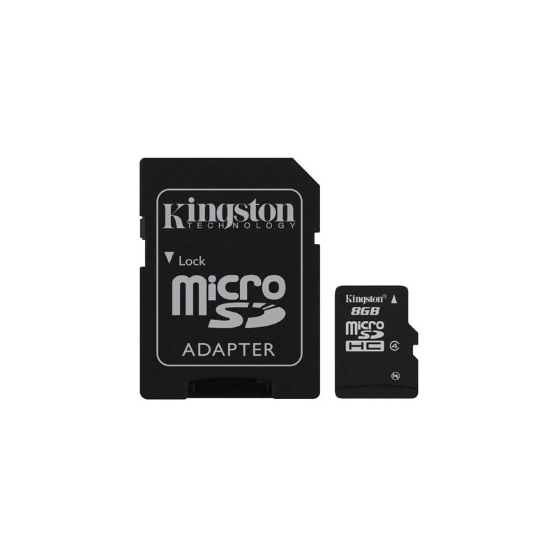 Memorycard - Kingston microSDHC + SDHC 8GB (luokka 4)