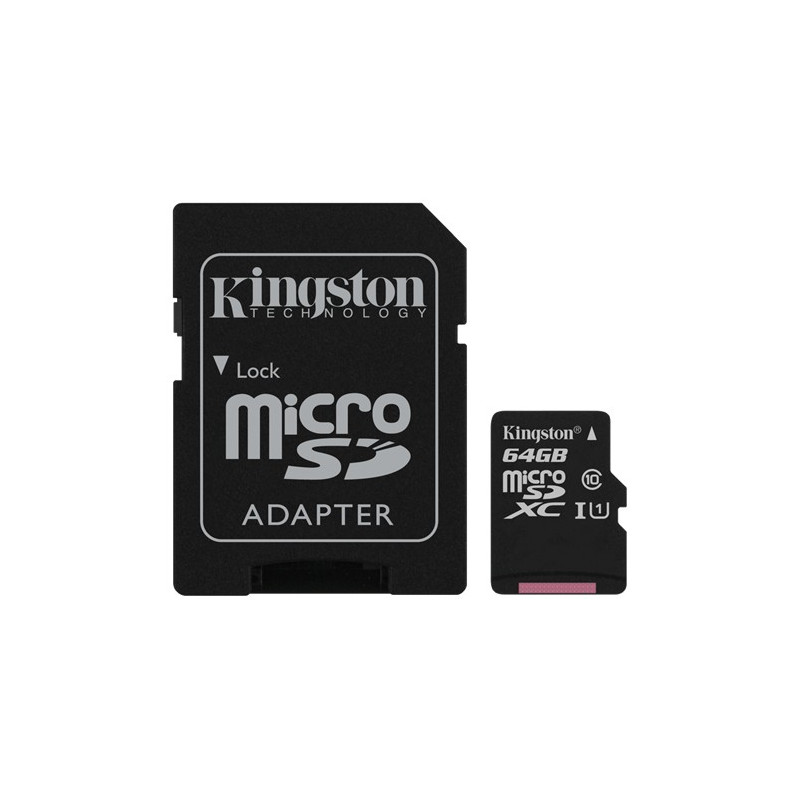 Memorycard - Kingston microSDXC + SDXC 64GB (Class 10)