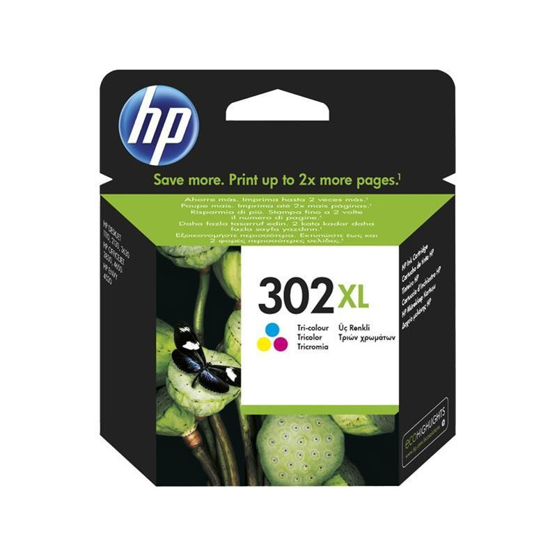 Printer Supplies - Blækpatron HP 302 XL Tricolor