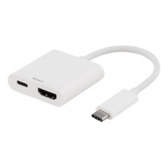 USB-C till HDMI-adapter med USB-C-laddport