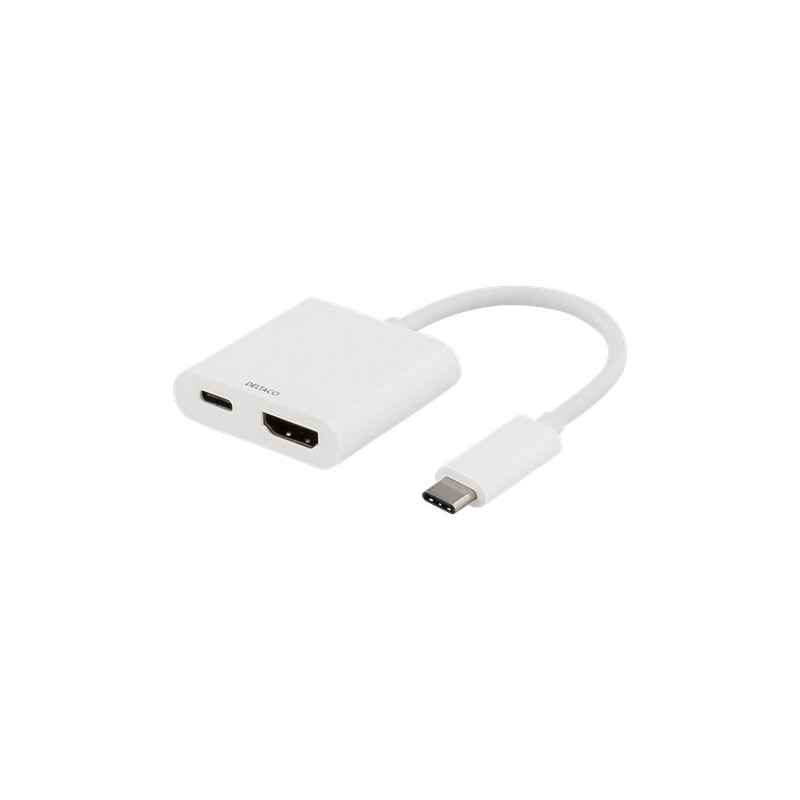 Screen Cables & Screen Adapters - USB-C till HDMI-adapter med USB-C-laddport