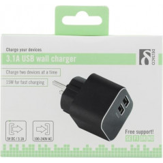 Chargers and Cables - Strömadapter för USB-laddare 3.1A