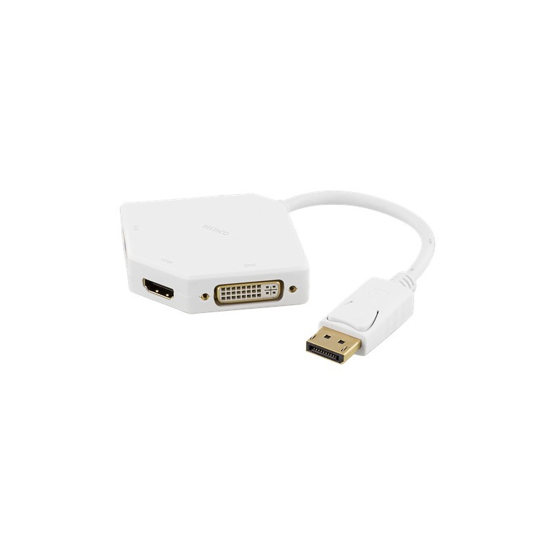 Screen Cables & Screen Adapters - DisplayPort till DVI/HDMI/VGA-adapter med ljud