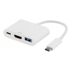 USB-C Multiport till HDMI-adapter med USB-port och USB-C-laddport