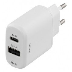 Väggladdare med USB-C och USB
