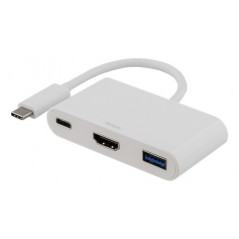 USB-C till HDMI-adapter med USB- och USB-C-port
