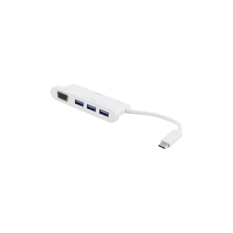 USB cable and USB hub - USB-C-hubb med 3 USB 3.1-portar och VGA-port