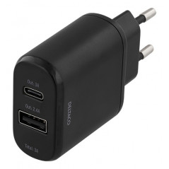 Väggladdare med USB-C och USB