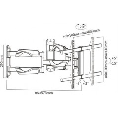 Väggfäste VESA för välvd och platt TV