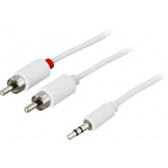 Deltaco ljudkabel 3,5 mm till 2x RCA