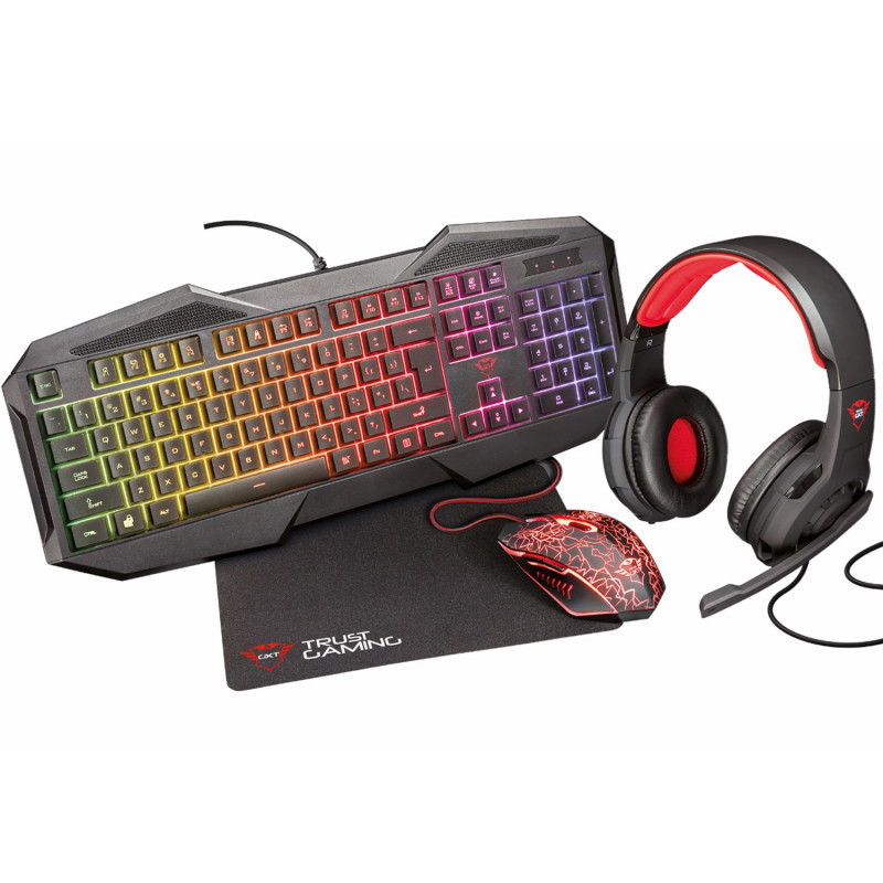 Gaming Keyboard - Gaming-paket med tangentbord, mus, headset och musmatta