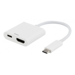 USB-C till HDMI-adapter med USB-C-laddport