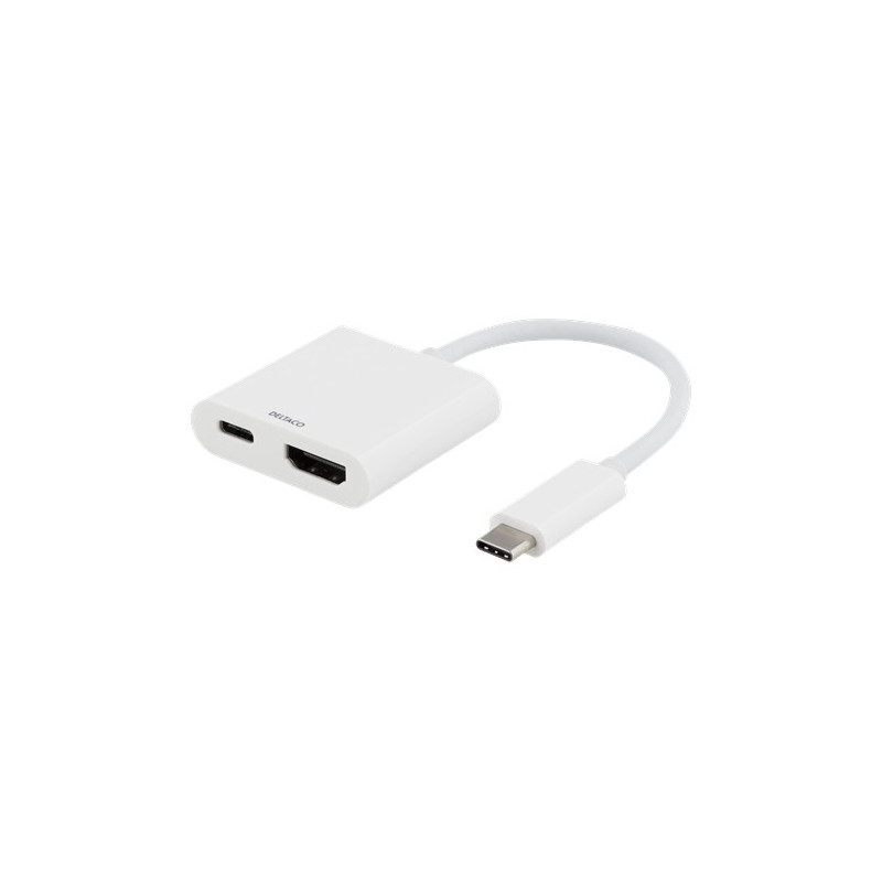 Screen Cables & Screen Adapters - USB-C till HDMI-adapter med USB-C-laddport