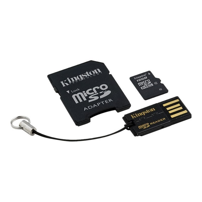 Memorycard - Kingston microSDHC + SDHC 16GB (Class 4)