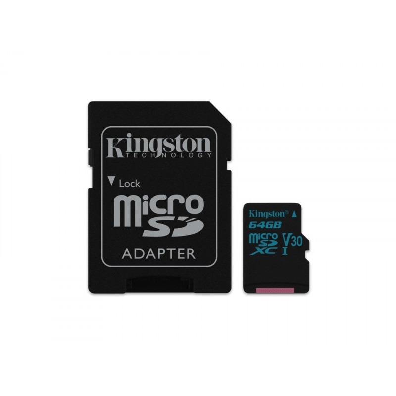 Memorycard - Kingston microSDHC + SDHC 64GB UHS-I (Class 10)