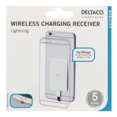QI Adapter för trådlös laddning, Lightning från Deltaco