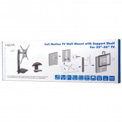 Wall brackets for speakers and TVs - Tiltbart väggfäste med glashylla för TV