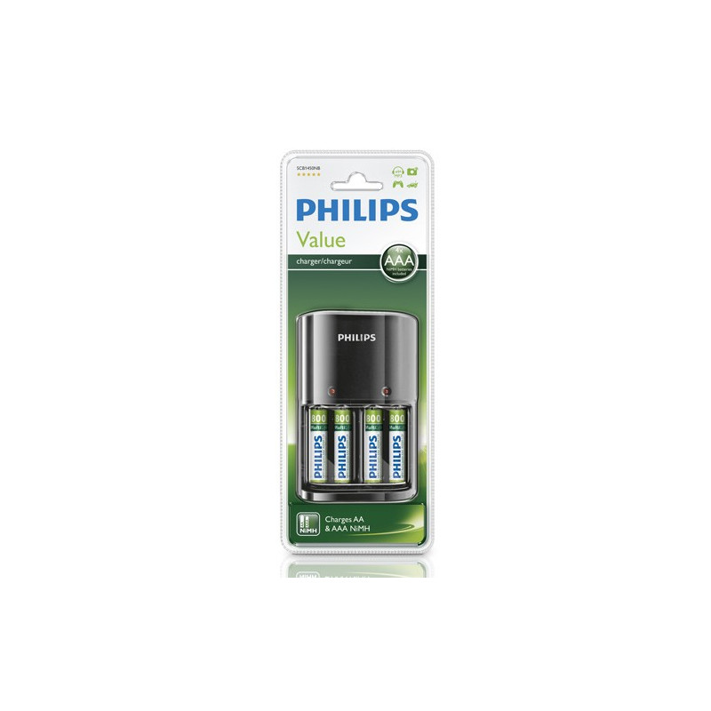 Battery - Philips Batteriladdare med 4st AAA-batterier