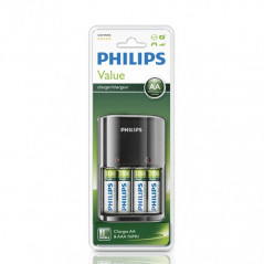 Philips Batteriladdare med 4st AA-batterier