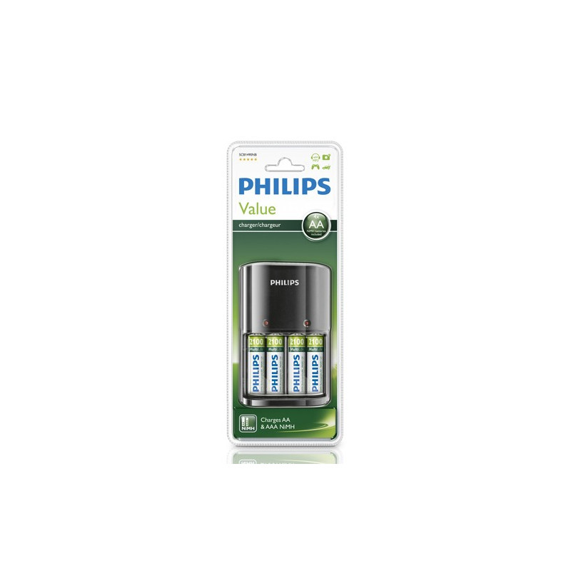 Battery - Philips Batteriladdare med 4st AA-batterier