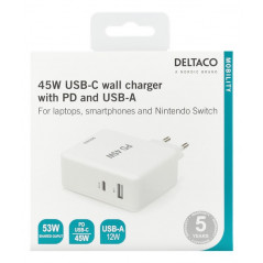 Universal computer charger - Deltaco USB-C-laddare 45W för datorer och telefoner