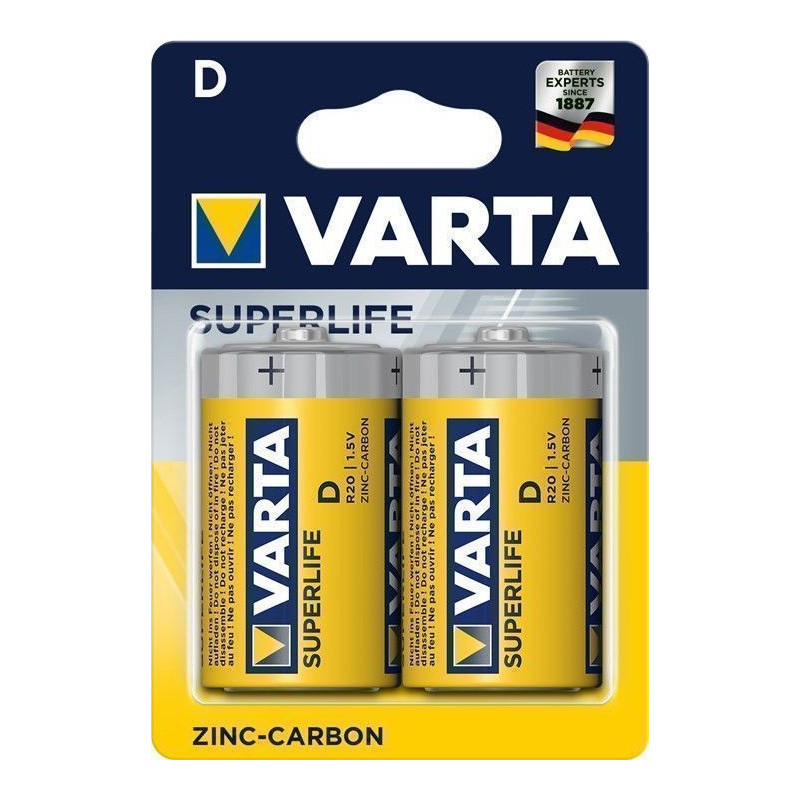 Battery - Varta Superlife D-batterier R20