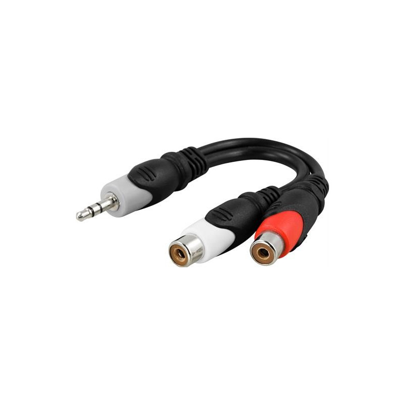 Audio cable and adapter - 2 x RCA 3,5 mm: n sovitin