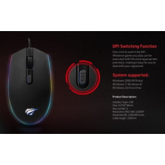 Gaming mouse - Havit GAMENOTE gamingmus med 1200 DPI