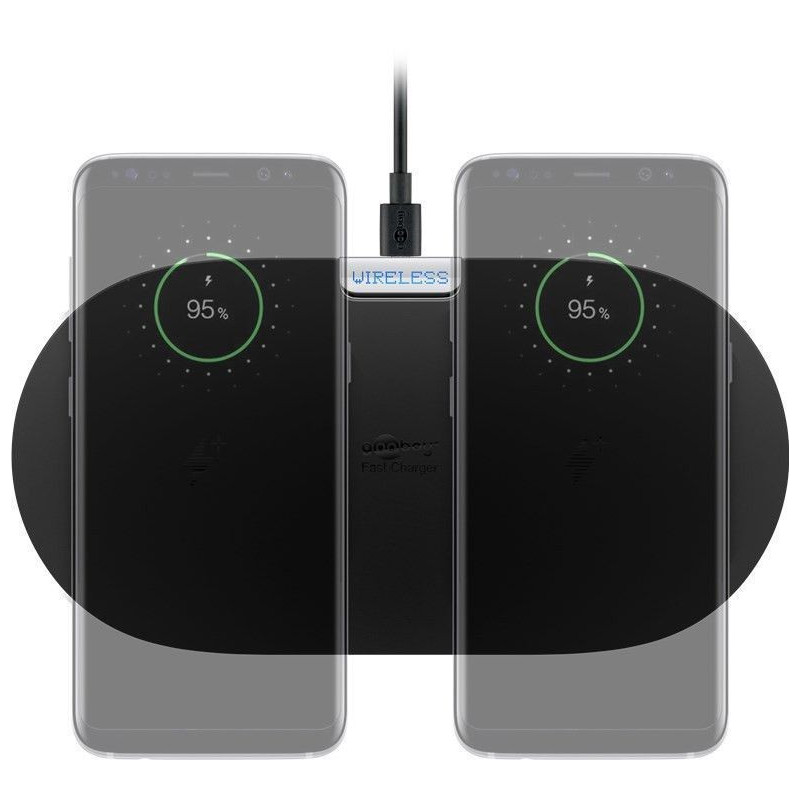 Wireless Phone Charger - Goobay trådlös dual Qi-snabbladdare