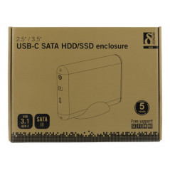 Cabinets for Hard drives - USB 3.1-kabinett för intern 2.5"-3.5" SATA-hårddisk