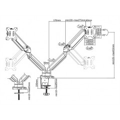 Computer monitor accessories - Bordsstativ med gasfjäder och VESA för 2x datorskärm