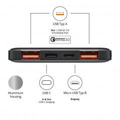 Portable Batteries - Goobay PowerBank batteri på 20.000mAh 3A QC3.0