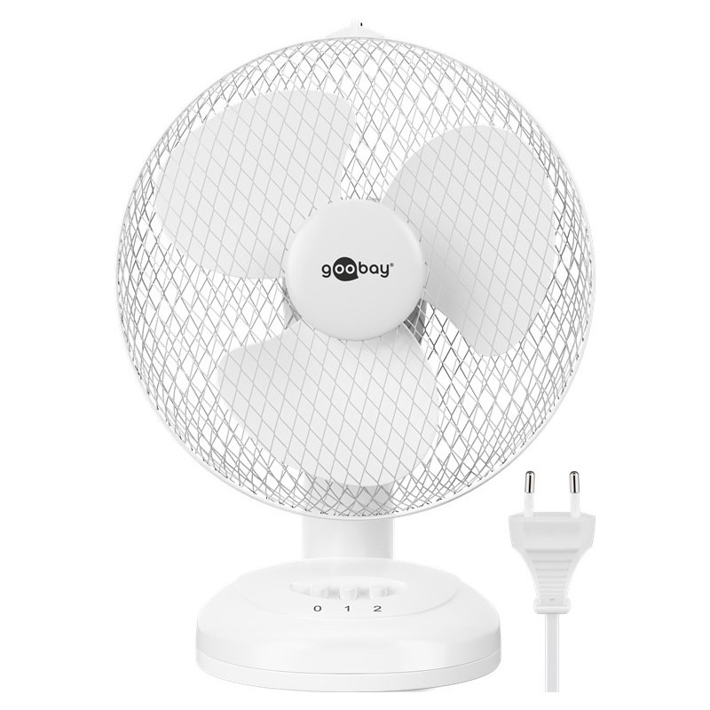 Fans for the hot evenings! - 23 centimeters vit bordsfläkt