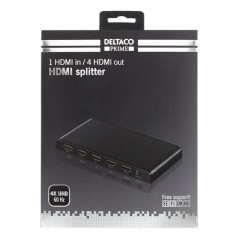 Screen Cables & Screen Adapters - Deltaco HDMI-splitter 1 till 4 utgångar