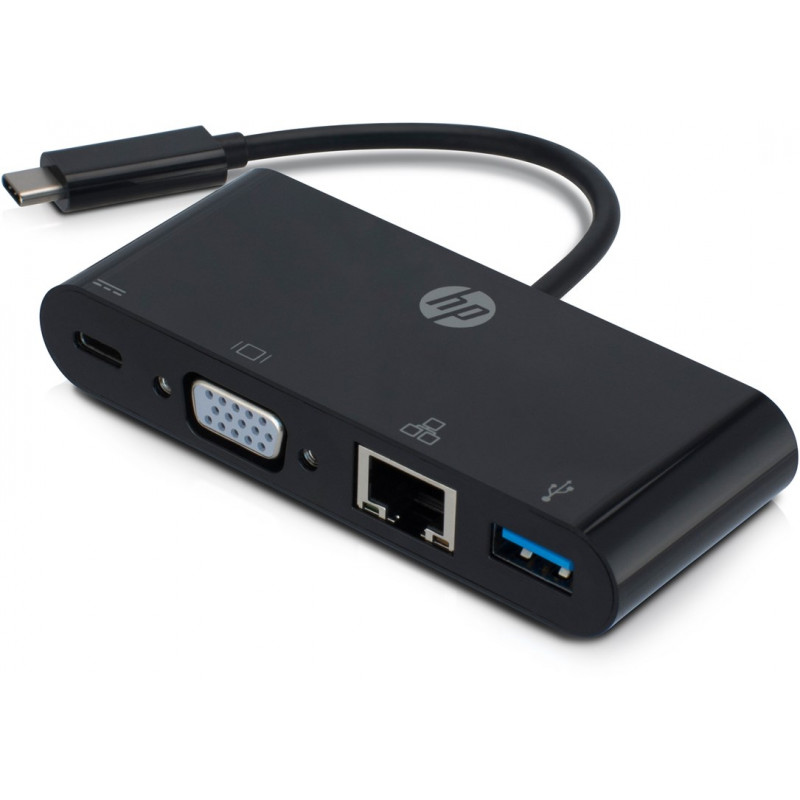 USB cable and USB hub - USB-C Multiport med VGA, USB-C, USB 3.0 och Ethernet anslutning