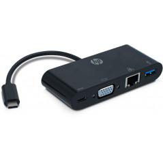 USB cable and USB hub - USB-C Multiport med VGA, USB-C, USB 3.0 och Ethernet anslutning