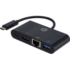 USB cable and USB hub - USB-C-Hubb med HDMI, USB-C, USB 3.0 och Ethernet anslutning