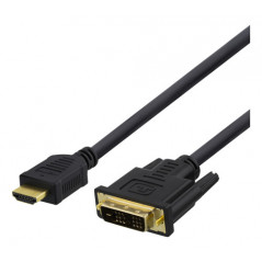 DELTACO HDMI till DVI-kabel 1m