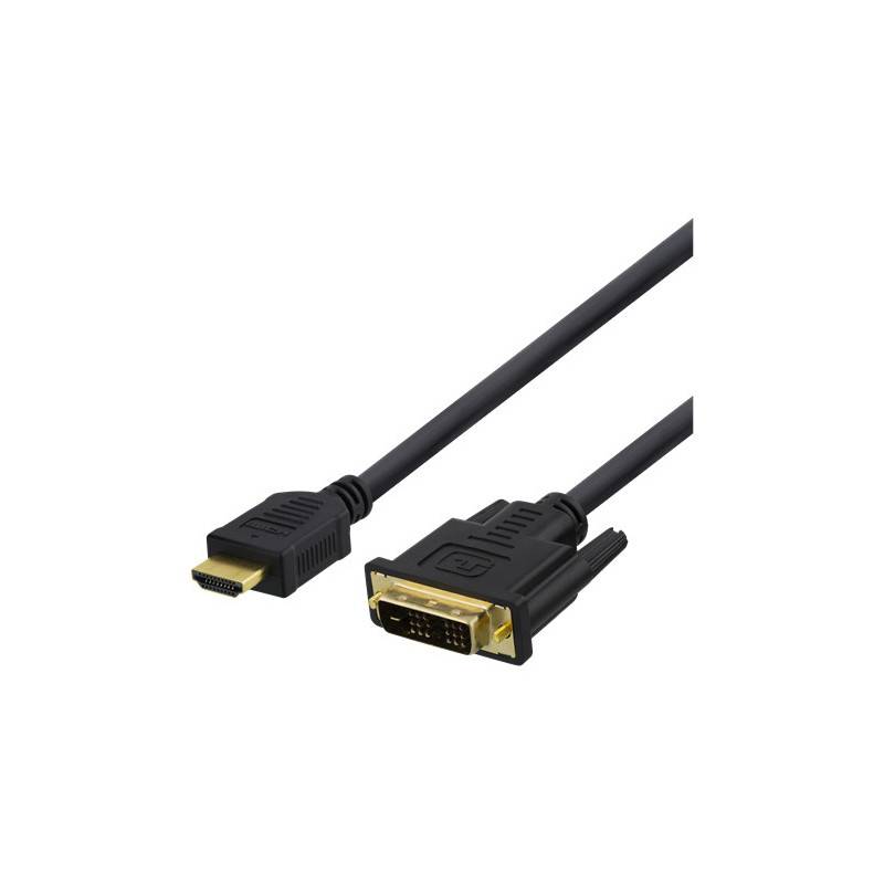 Screen Cables & Screen Adapters - DELTACO HDMI till DVI-kabel 1m