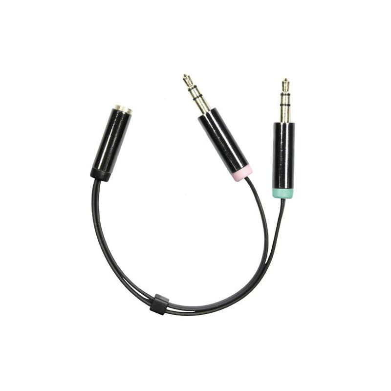 Other Supplies - Headsetadapter 3.5mm ha mic/stereo till 3.5mm ho 4-pin