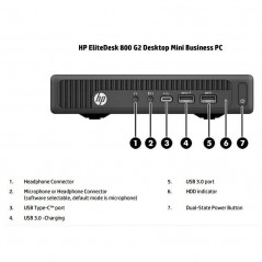 Used desktop computer - HP EliteDesk 800 G2 Mini (beg)