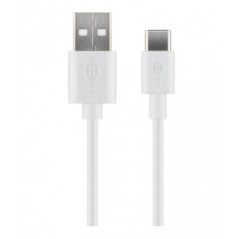 Goobay USB-C till USB-kabel ladd & synk i flera längder 3A 15W, vit
