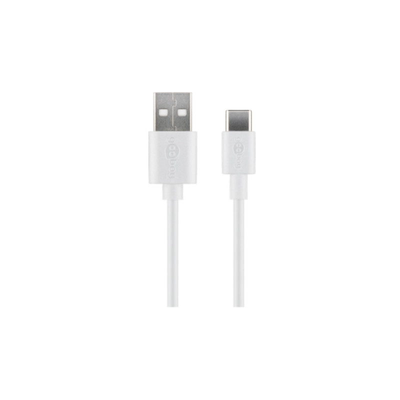 USB-C cable - Goobay USB-C till USB-kabel ladd & synk i flera längder 3A 15W, vit